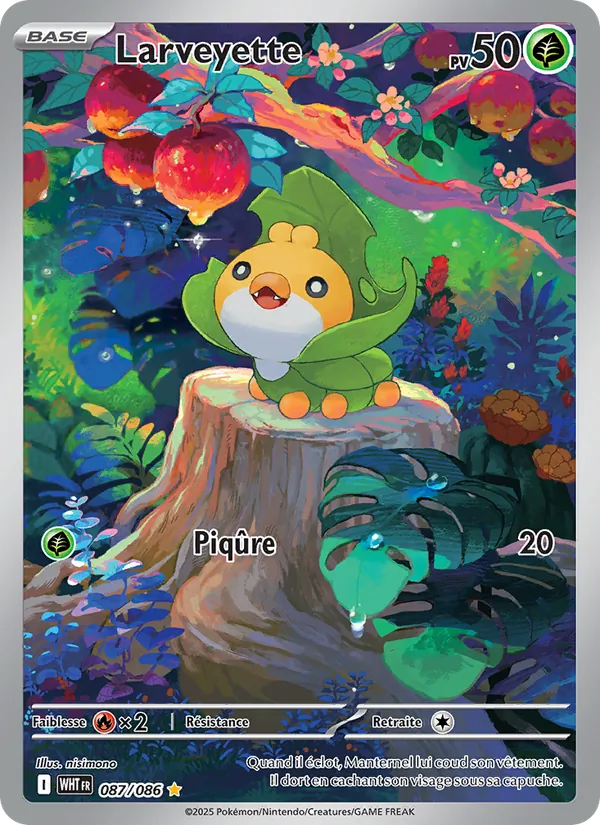 Carte Pokémon Larveyette 087/86 de l'extension Flamme Blanche