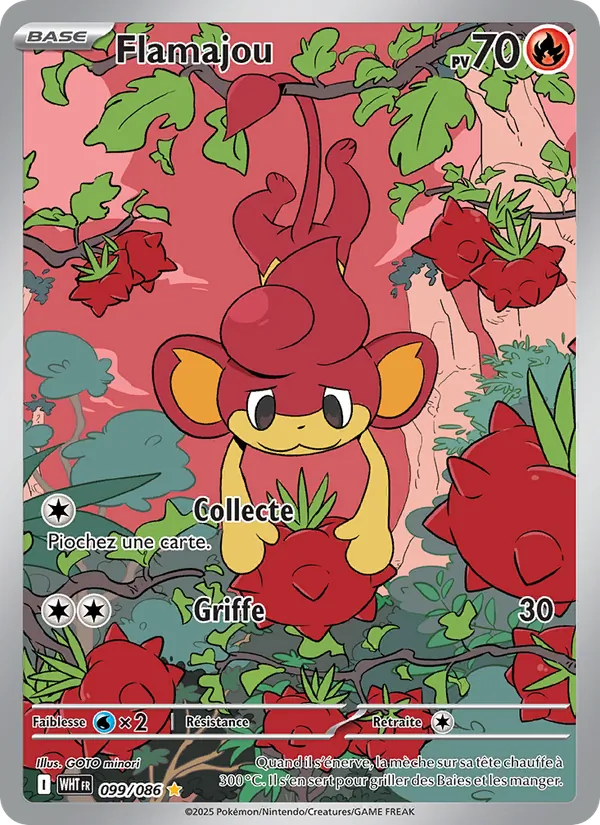 Carte Pokémon Flamajou 099/86 de l'extension Flamme Blanche