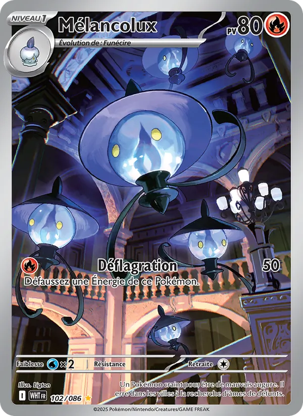Carte Pokémon Mélancolux 102/86 de l'extension Flamme Blanche