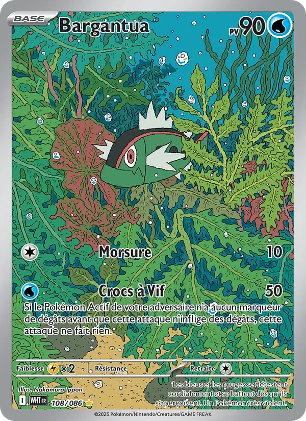 Carte Pokémon Bargantua 108/86 de l'extension Flamme Blanche