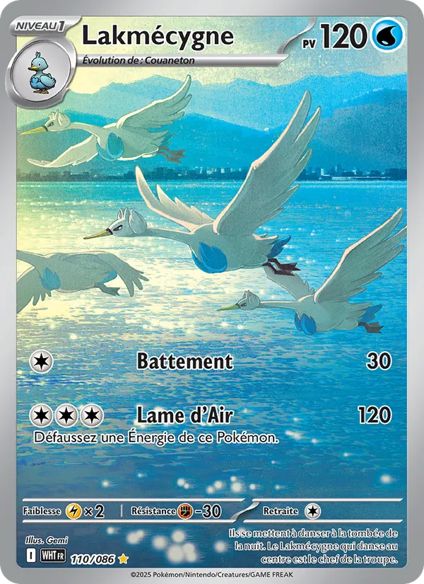 Carte Pokémon Lakmécygne 110/86 de l'extension Flamme Blanche