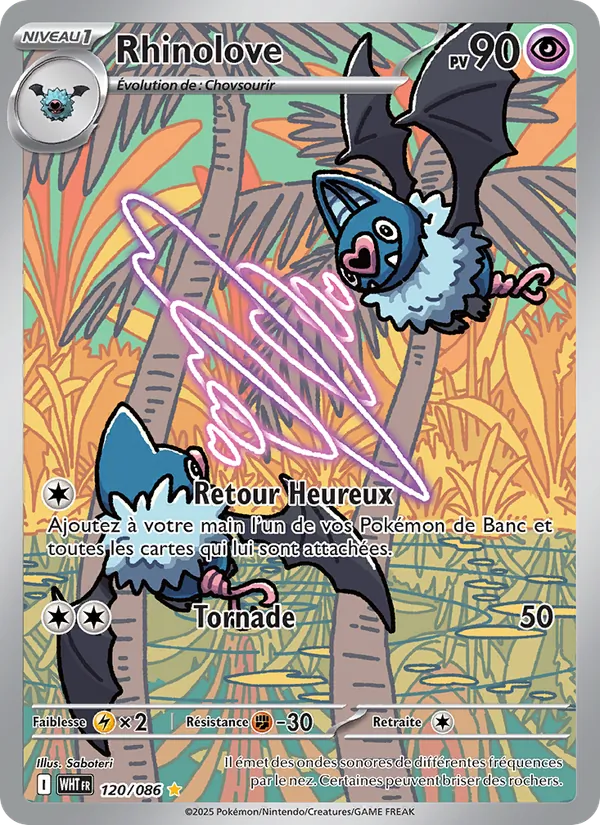 Carte Pokémon Rhinolove 120/86 de l'extension Flamme Blanche