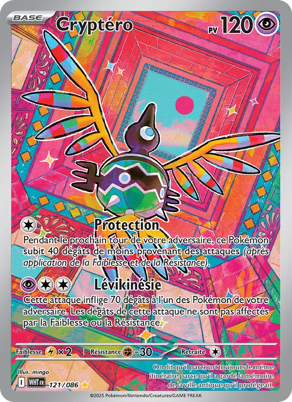 Carte Pokémon Cryptéro 121/86 de l'extension Flamme Blanche