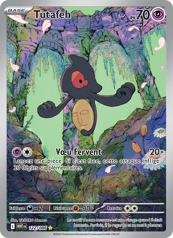 Carte Pokémon Tutafeh 122/86 de l'extension Flamme Blanche