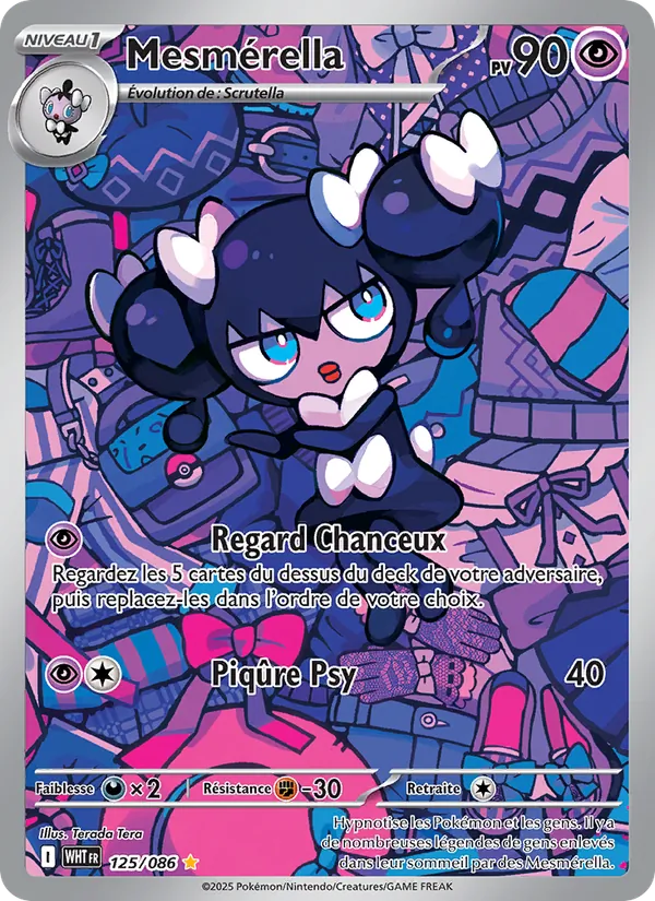 Carte Pokémon Mesmérella 125/86 de l'extension Flamme Blanche