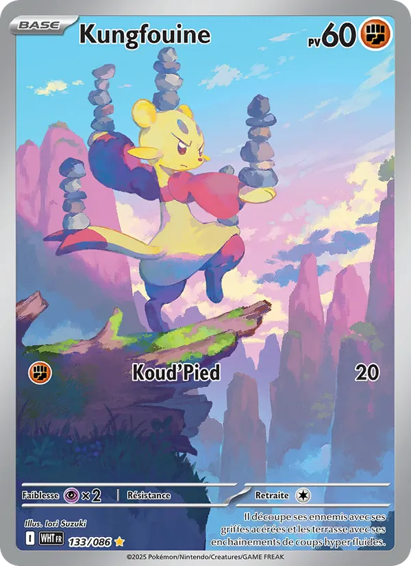 Carte Pokémon Kungfouine 133/86 de l'extension Flamme Blanche