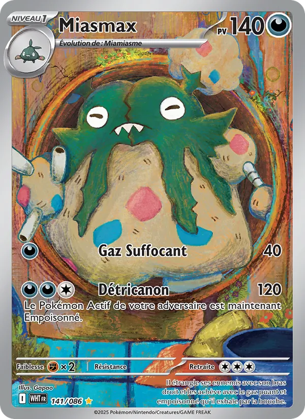 Carte Pokémon Miasmax 141/86 de l'extension Flamme Blanche