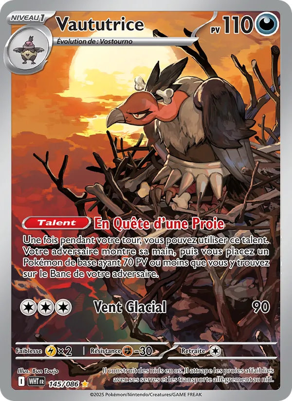 Carte Pokémon Vaututrice 145/86 de l'extension Flamme Blanche