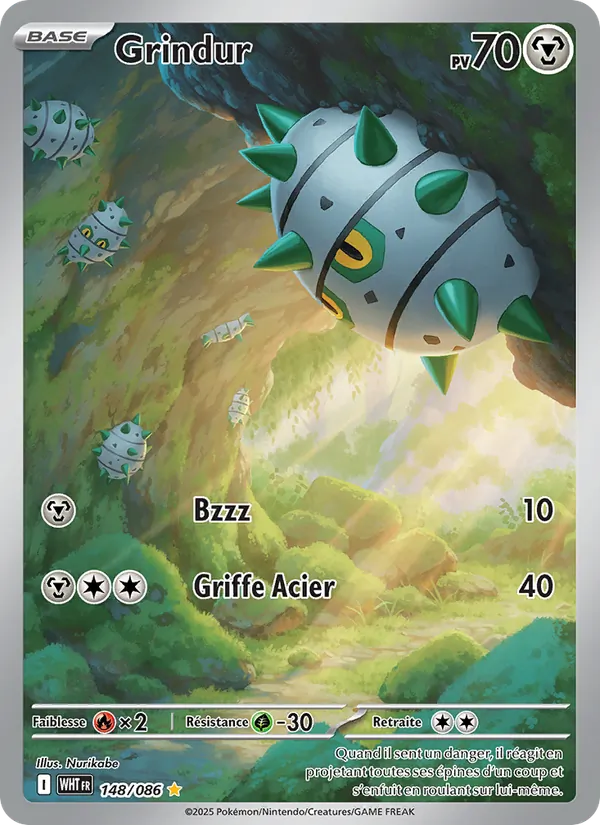 Carte Pokémon Grindur 148/86 de l'extension Flamme Blanche