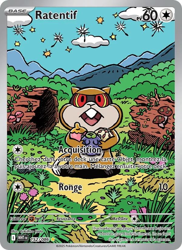 Carte Pokémon Ratentif 152/86 de l'extension Flamme Blanche