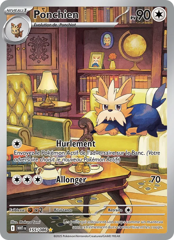 Carte Pokémon Ponchien 155/86 de l'extension Flamme Blanche