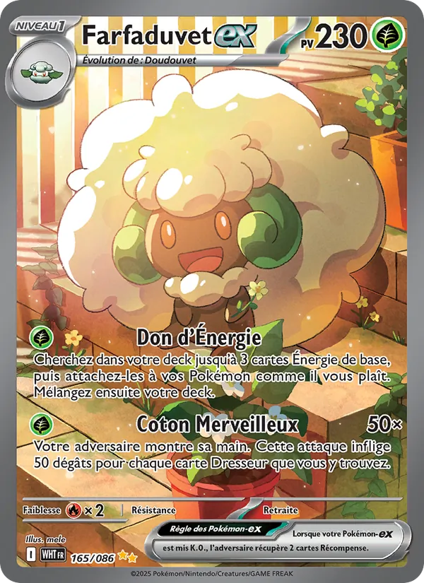 Carte Pokémon Farfaduvet-ex 165/86 de l'extension Flamme Blanche