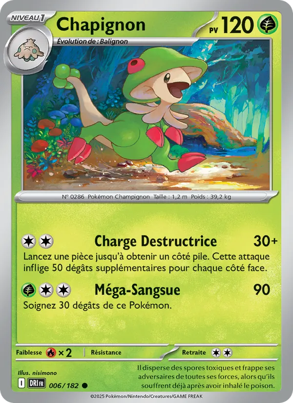 Carte Pokémon Chapignon 006/182 de l'extension Rivalités Destinées