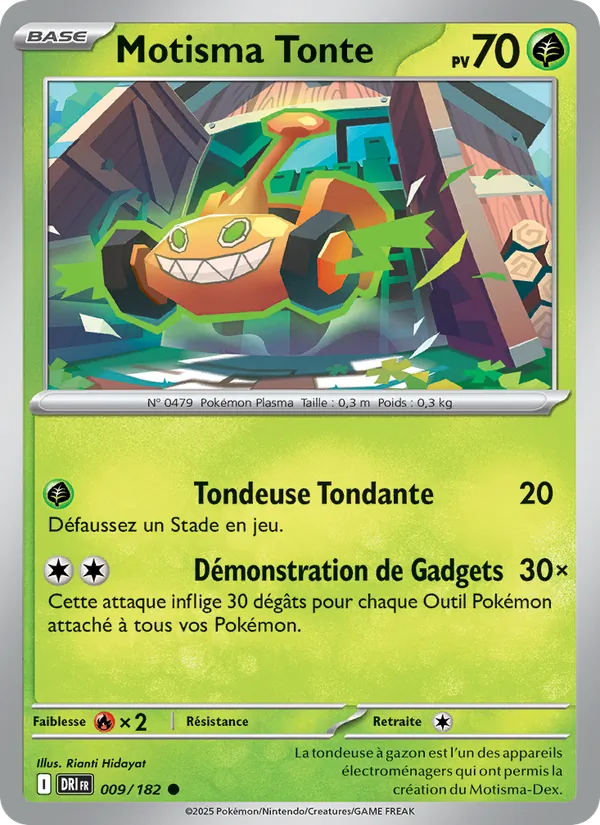 Carte Pokémon Motisma Tonte 009/182 de l'extension Rivalités Destinées