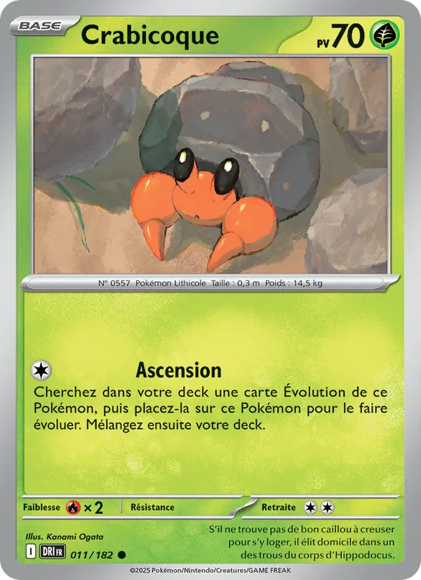 Carte Pokémon Crabicoque 011/182 de l'extension Rivalités Destinées