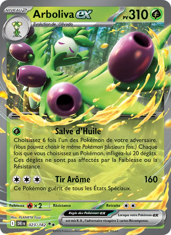 Carte Pokémon Arboliva-ex 023/182 de l'extension Rivalités Destinées