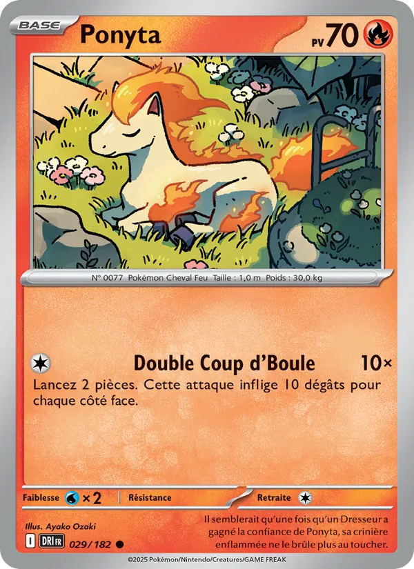 Carte Pokémon Ponyta 029/182 de l'extension Rivalités Destinées