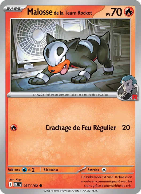 Carte Pokémon Malosse de la Team Rocket 037/182 de l'extension Rivalités Destinées