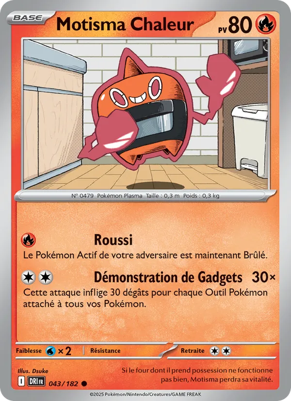 Carte Pokémon Motisma Chaleur 043/182 de l'extension Rivalités Destinées