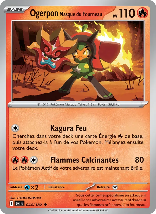 Carte Pokémon Ogerpon Masque du Fourneau 044/182 de l'extension Rivalités Destinées