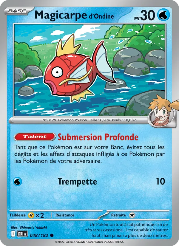 Carte Pokémon Magicarpe d'Ondine 048/182 de l'extension Rivalités Destinées