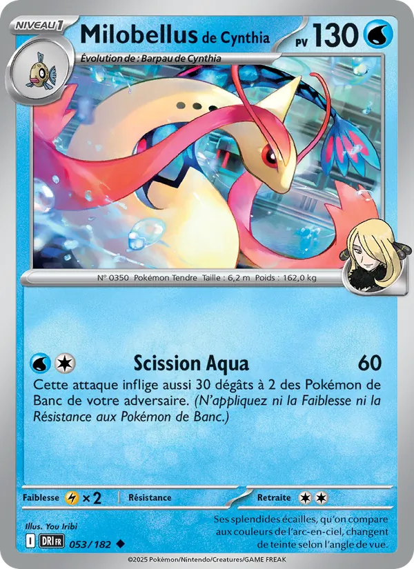 Carte Pokémon Milobellus de Cynthia 053/182 de l'extension Rivalités Destinées