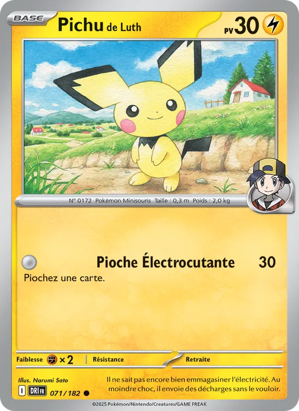 Carte Pokémon Pichu de Luth 071/182 de l'extension Rivalités Destinées