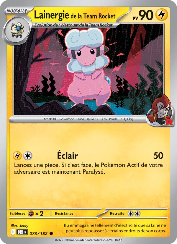 Carte Pokémon Lainergie de la Team Rocket 073/182 de l'extension Rivalités Destinées
