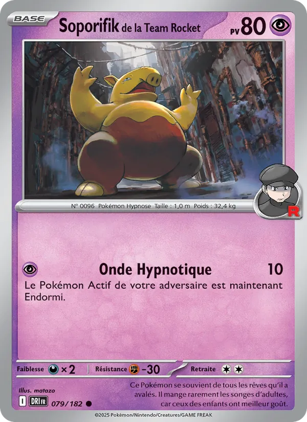 Carte Pokémon Soporifik de la Team Rocket 079/182 de l'extension Rivalités Destinées