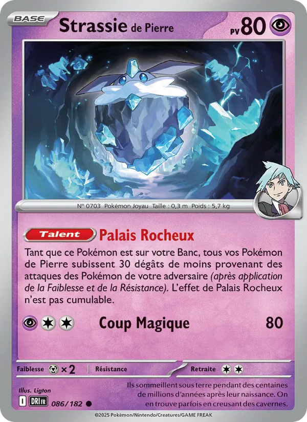 Carte Pokémon Strassie de Pierre 086/182 de l'extension Rivalités Destinées