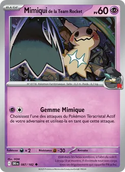 Carte Pokémon Mimiqui de la Team Rocket 087