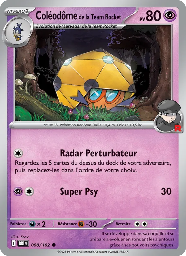Carte Pokémon Coléodôme de la Team Rocket 088/182 de l'extension Rivalités Destinées
