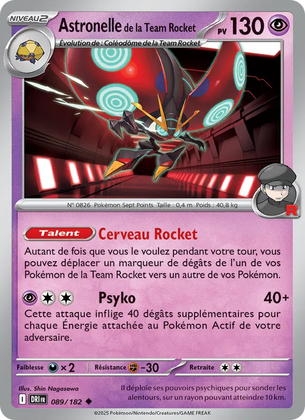 Carte Pokémon Astronelle de la Team Rocket 089/182 de l'extension Rivalités Destinées