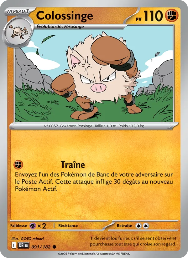 Carte Pokémon Colossinge 091/182 de l'extension Rivalités Destinées