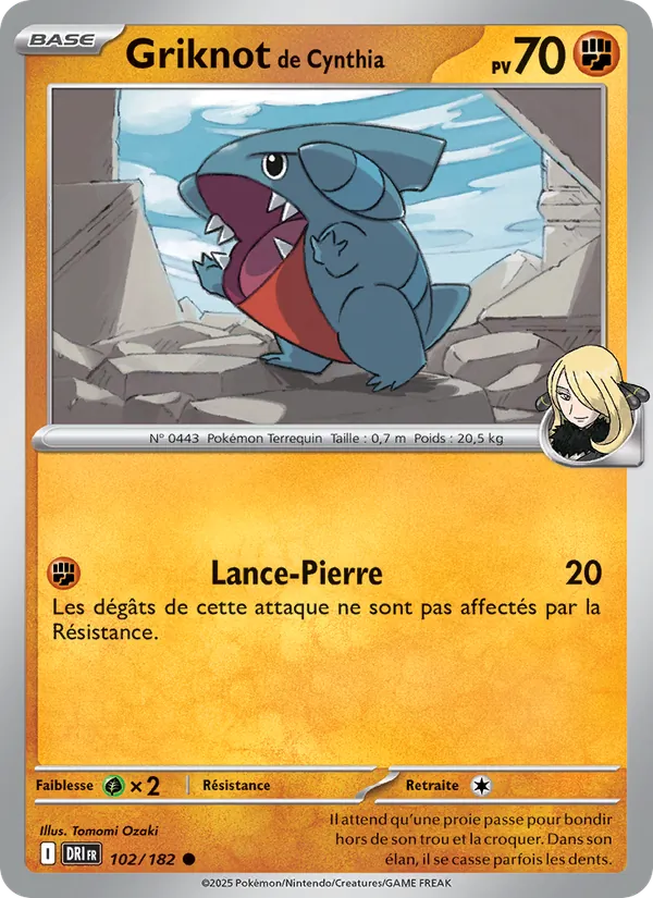 Carte Pokémon Griknot de Cynthia 102/182 de l'extension Rivalités Destinées