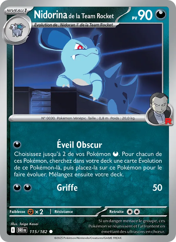 Carte Pokémon Nidorina de la Team Rocket 115/182 de l'extension Rivalités Destinées