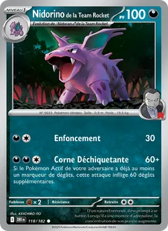 Carte Pokémon Nidorino de la Team Rocket 118 — Rivalités Destinées