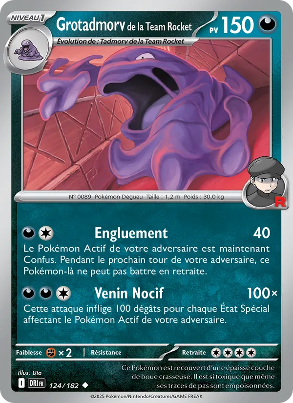 Carte Pokémon Grotadmorv de la Team Rocket 124/182 de l'extension Rivalités Destinées