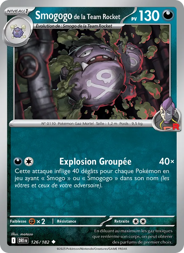 Carte Pokémon Smogogo de la Team Rocket 126/182 de l'extension Rivalités Destinées