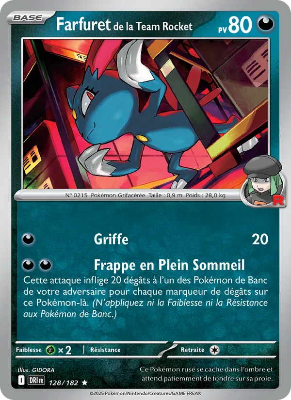 Carte Pokémon Farfuret de la Team Rocket 128/182 de l'extension Rivalités Destinées