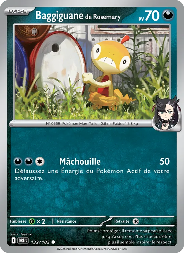 Carte Pokémon Baggiguane de Rosemary 132/182 de l'extension Rivalités Destinées