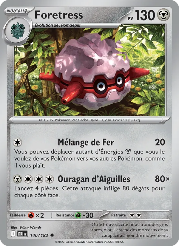 Carte Pokémon Foretress 140/182 de l'extension Rivalités Destinées