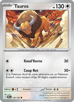Carte Pokémon Tauros 152