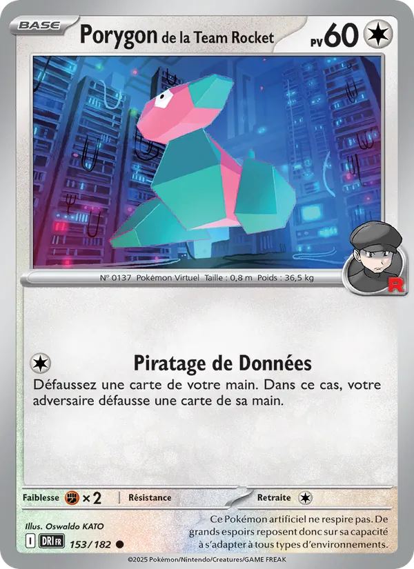 Carte Pokémon Porygon de la Team Rocket 153/182 de l'extension Rivalités Destinées