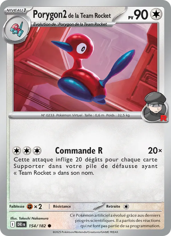 Carte Pokémon Porygon2 de la Team Rocket 154/182 de l'extension Rivalités Destinées