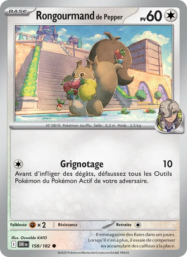 Carte Pokémon Rongourmand de Pepper 158/182 de l'extension Rivalités Destinées