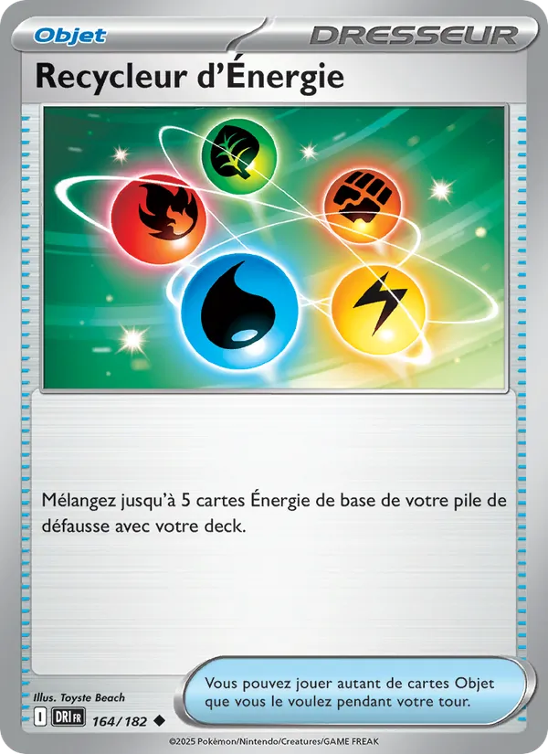 Carte Pokémon Recycleur d'Énergie 164/182 de l'extension Rivalités Destinées