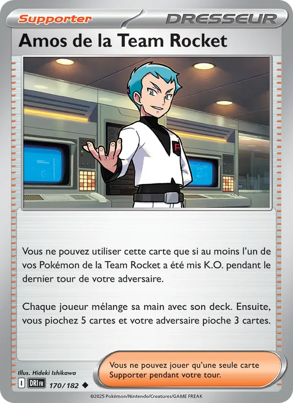 Carte Pokémon Amos de la Team Rocket 170/182 de l'extension Rivalités Destinées