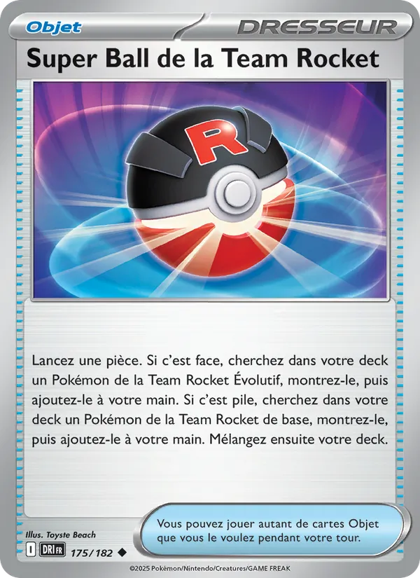 Carte Pokémon Super Ball de la Team Rocket 175/182 de l'extension Rivalités Destinées