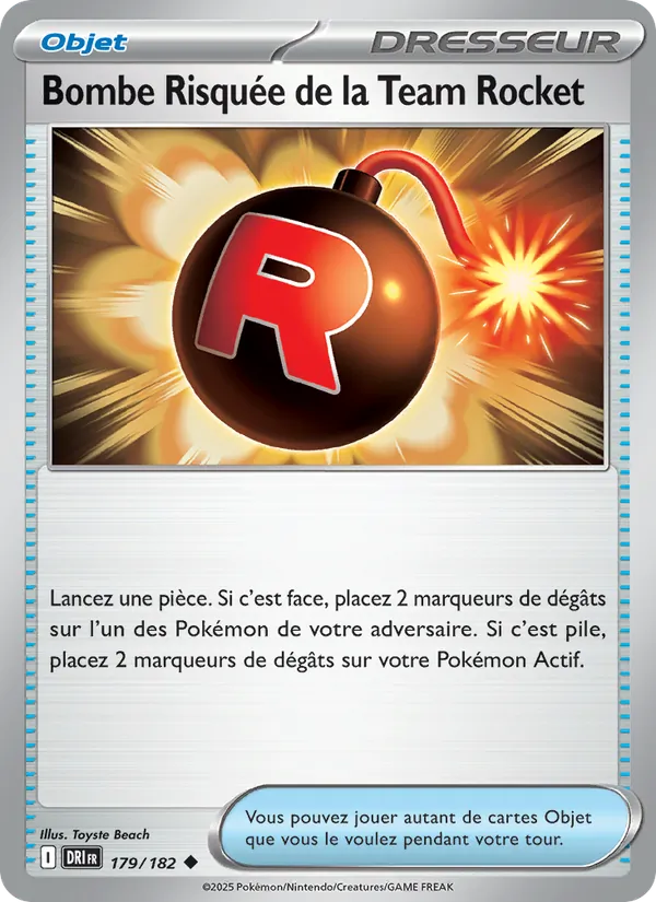 Carte Pokémon Bombe Risquée de la Team Rocket 179/182 de l'extension Rivalités Destinées